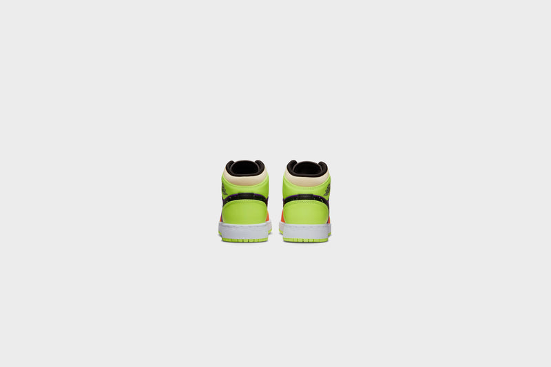 Air Jordan 1 Mid SE (GS) (Volt/Black-Vivid Orange)