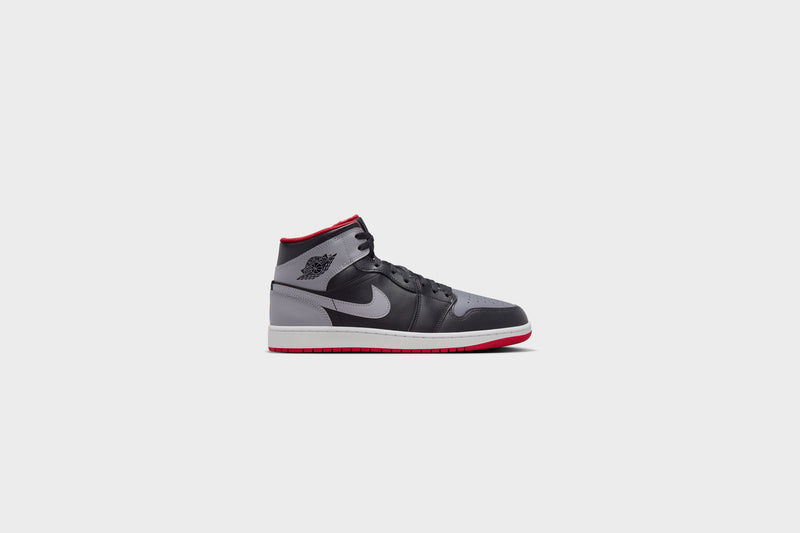 Air Jordan 1 Mid (Black/Cement Grey-Fire Red)