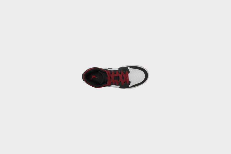 Air Jordan 1 Mid (GS) (White/Gym Red-Black)