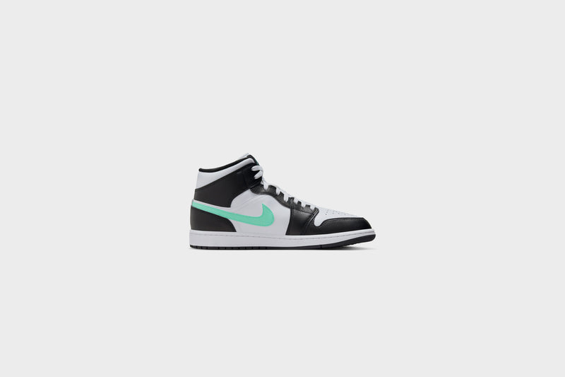 Air Jordan 1 Mid (White/Green Glow-Black)