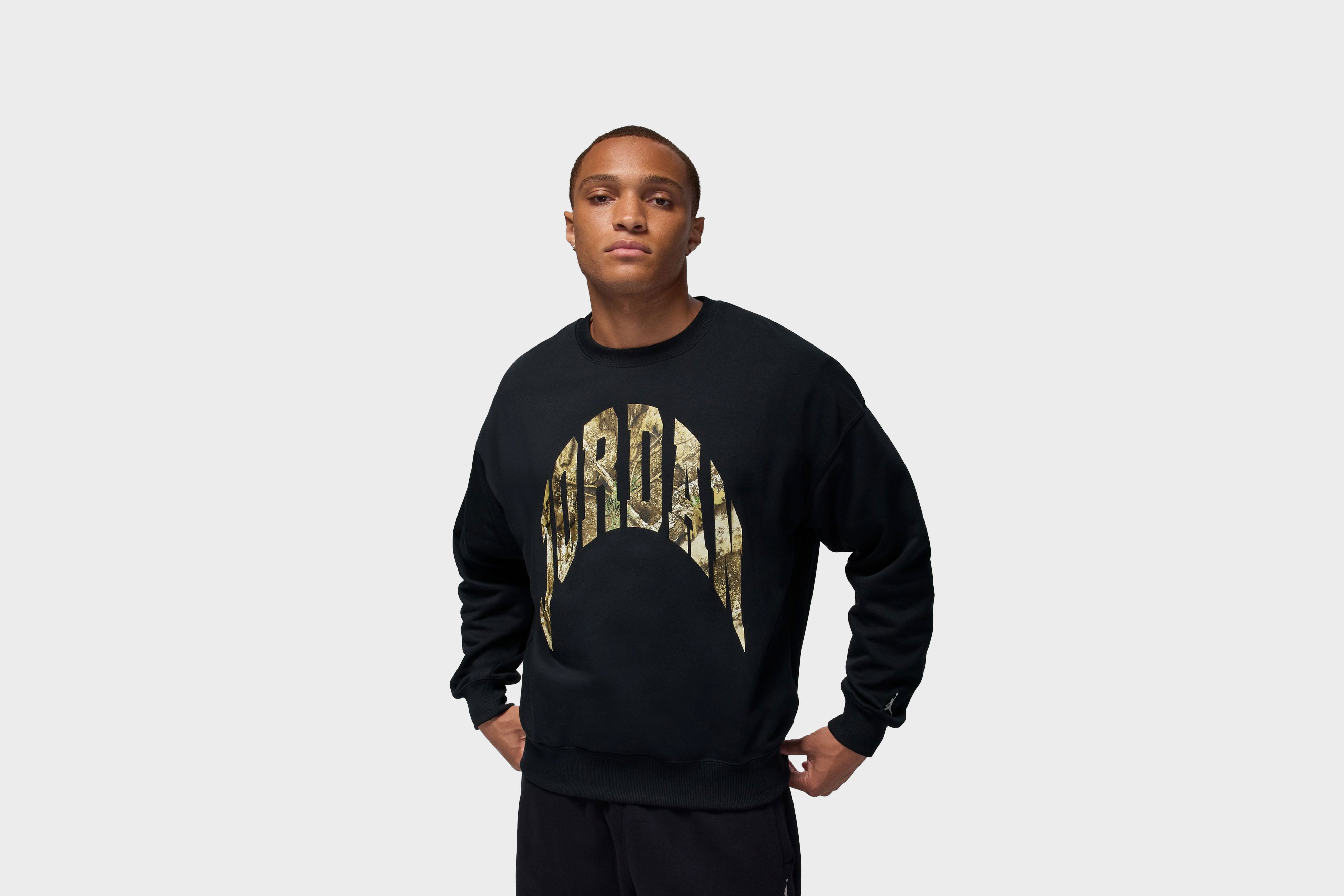 Jordan Brooklyn French Terry Real Tree Crew Neck (Black) – Rock City Kicks
