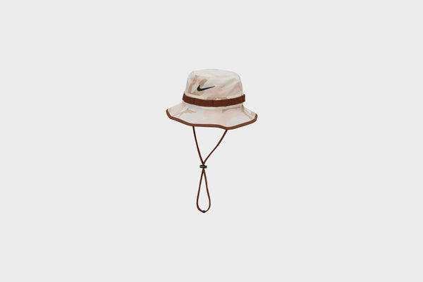 Nike Dri-Fit Apex Camo Bucket Hat (Coconut Milk/Cacao Wow/Black)