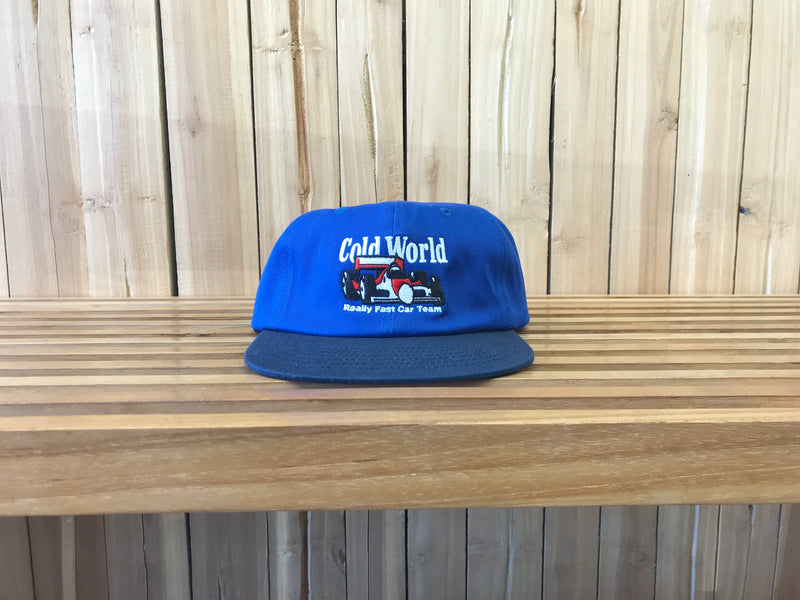 Cold World Flower Racing 2 Tone 6 Panel Hat (Blue/Blue)