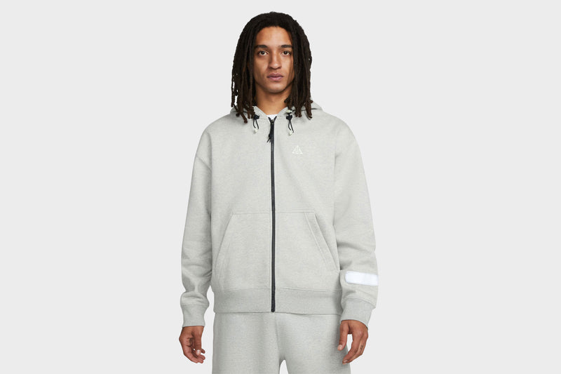 Nike ACG Therma-FIT “Airora” Full-Zip Fleece Hoodie (Grey Heather/Black/Light Smoke Grey) M