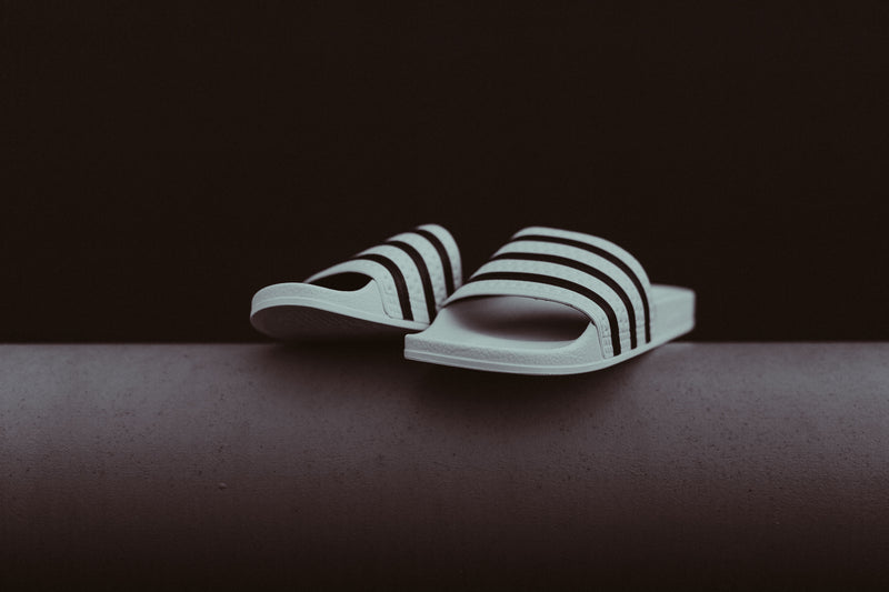 Adidas Adilette (White/Black/White) – Rock City Kicks