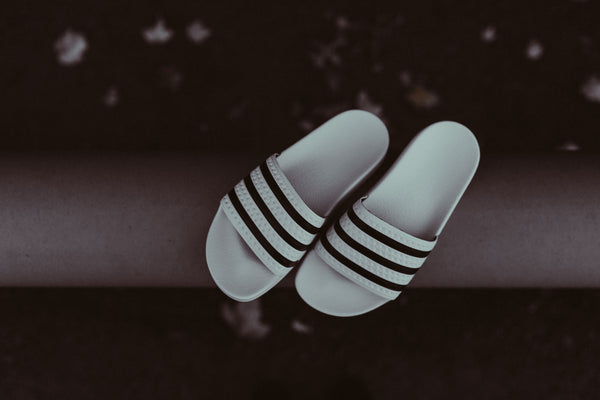 Adidas Adilette (White/Black/White) – City Kicks Rock